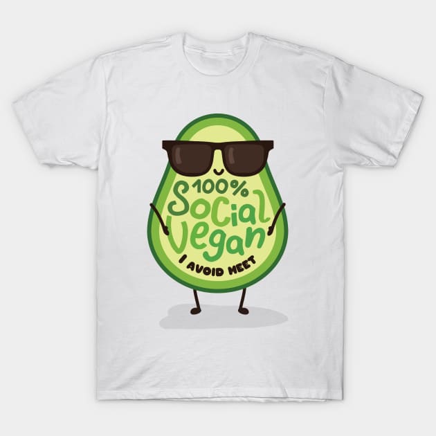 100% Social Vegam. I Avoid Meet. T-Shirt by PCStudio57